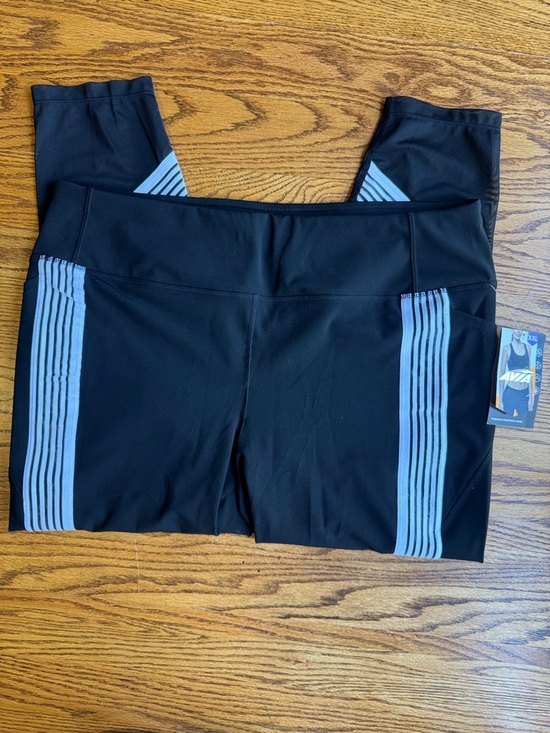 Avia Pants - Avia Black Leggings with White Side Stripes NWT size XXL